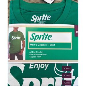NWT Sprite Mens Graphic T-Shirt Green Enjoy Sprite Logo Cotton Tee XL Coca Cola